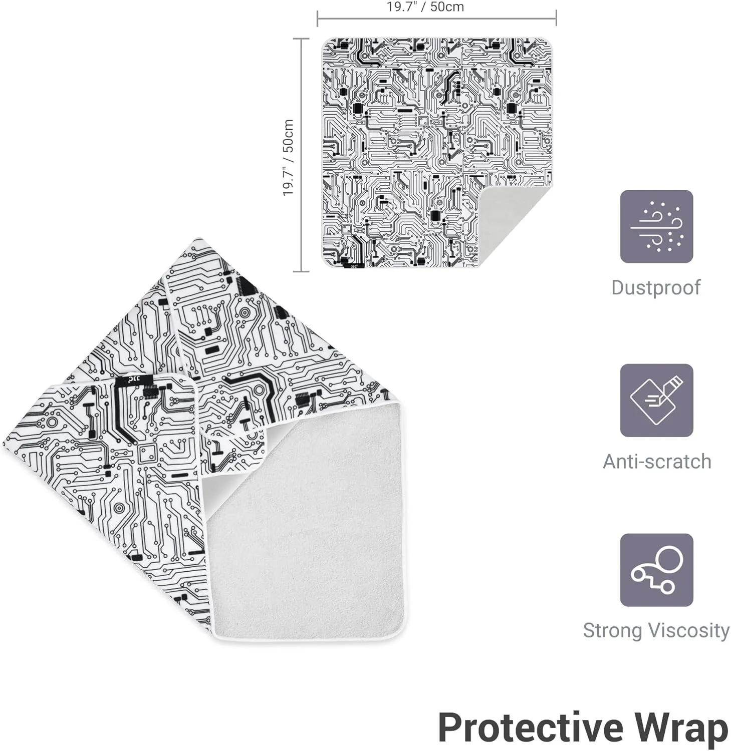 [19.7 * 19.7"] Camera Wrap Protective with Pouch, Camera Lens Wrap Protective, Anti Scratch Wrap Magic Self-Adhesive,Flexible Wrapper Equipment Wrap Travel Accessories for DSLR Mirrorless Laptop More