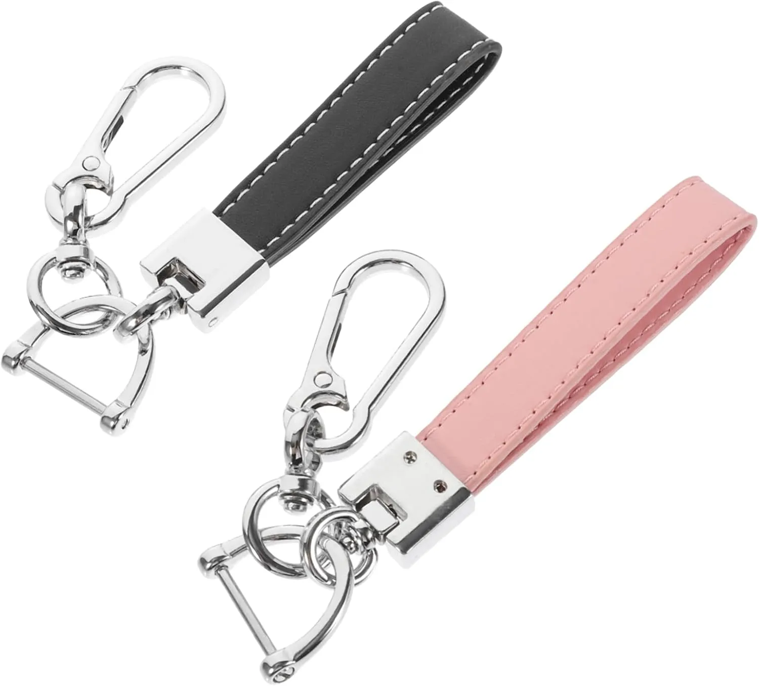 2 pcs Leather Wristlet Keychain Lost Car Key Ring with Stylish Design Lightweight Portable Wrist Rope Keychain for Handbag Backpack and Everyday Use