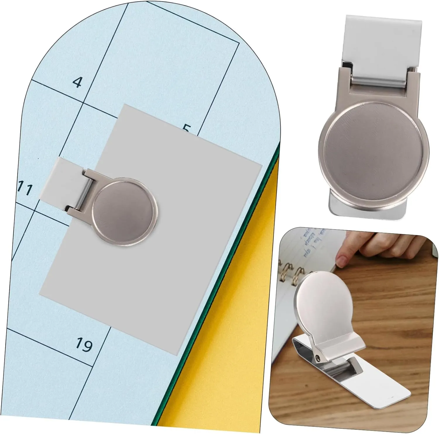 2pcs Stainless Steel Money Clip Wallet Money Clip Cash Clip Front Pocket Clip Stationery Safety Clip Spring Hook Clip Office Supplies Coloured Paper Bag Clips File Clip Silver