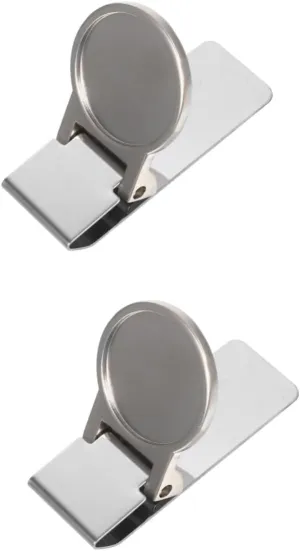 2pcs Stainless Steel Money Clip Wallet Money Clip Cash Clip Front Pocket Clip Stationery Safety Clip Spring Hook Clip Office Supplies Coloured Paper Bag Clips File Clip Silver