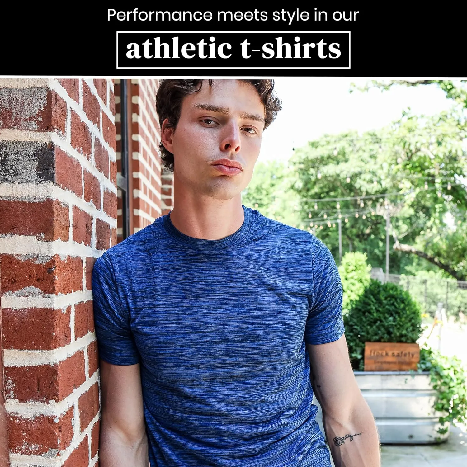 [5 Pack] Mens Workout Short Sleeve Dry Fit T Shirts Quick Dry Active Athletic Crewneck Running Gym Moisture Wicking Tee Tops