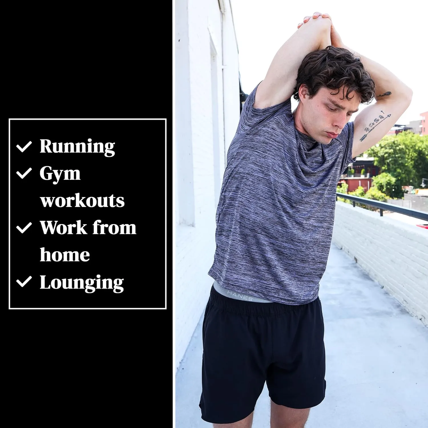 [5 Pack] Mens Workout Short Sleeve Dry Fit T Shirts Quick Dry Active Athletic Crewneck Running Gym Moisture Wicking Tee Tops