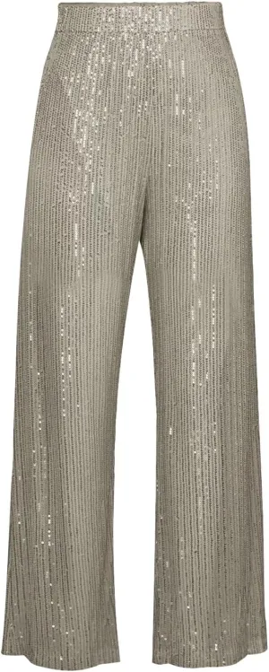 Aelidiya Women's Glitter Sequin Long Loose Pants Bling Party Clubwear Elastic Casual Pants