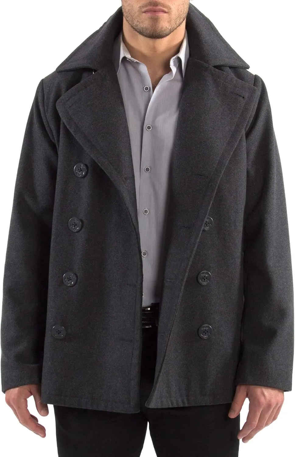 Alpine Swiss Mason Mens Wool Blend Classic Pea Coat Jacket