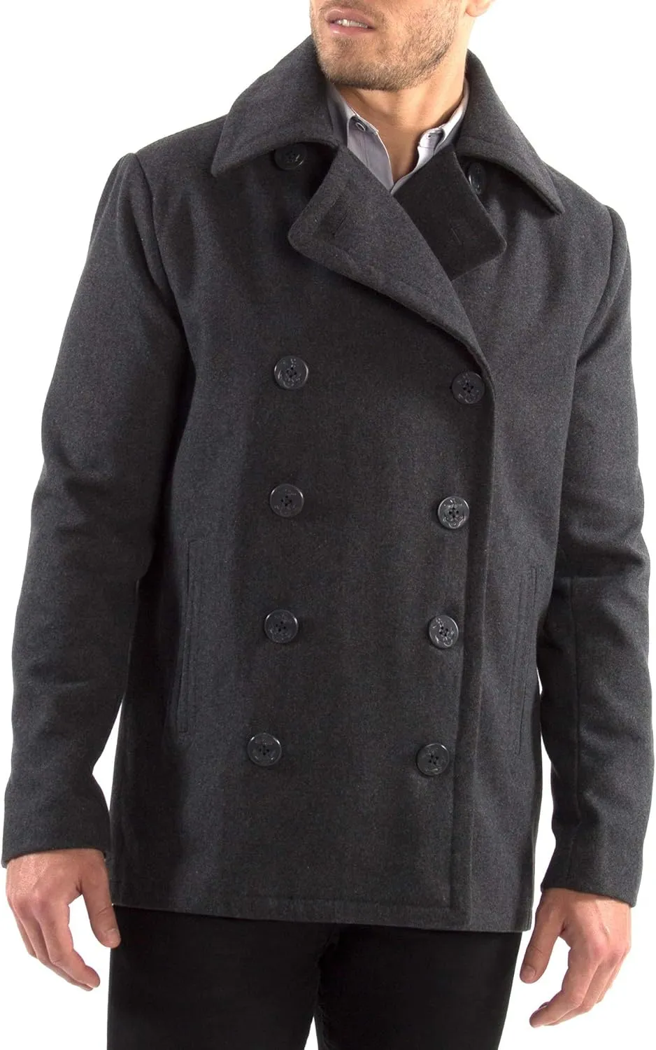 Alpine Swiss Mason Mens Wool Blend Classic Pea Coat Jacket