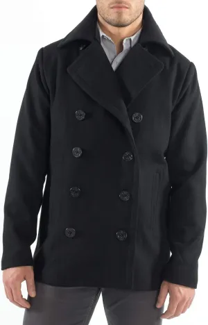 Alpine Swiss Mason Mens Wool Blend Classic Pea Coat Jacket