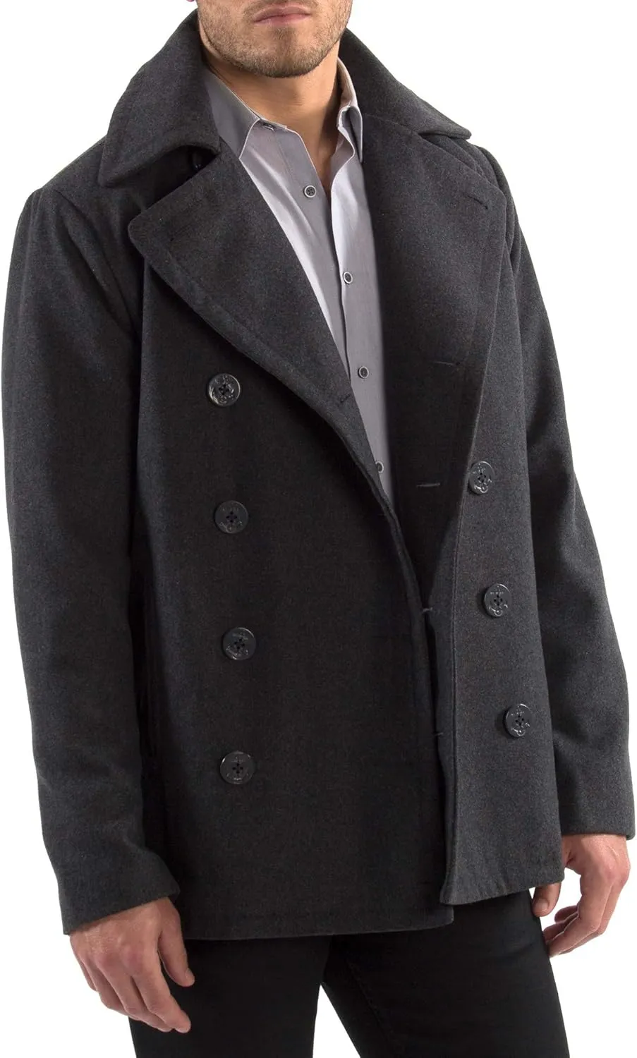 Alpine Swiss Mason Mens Wool Blend Classic Pea Coat Jacket