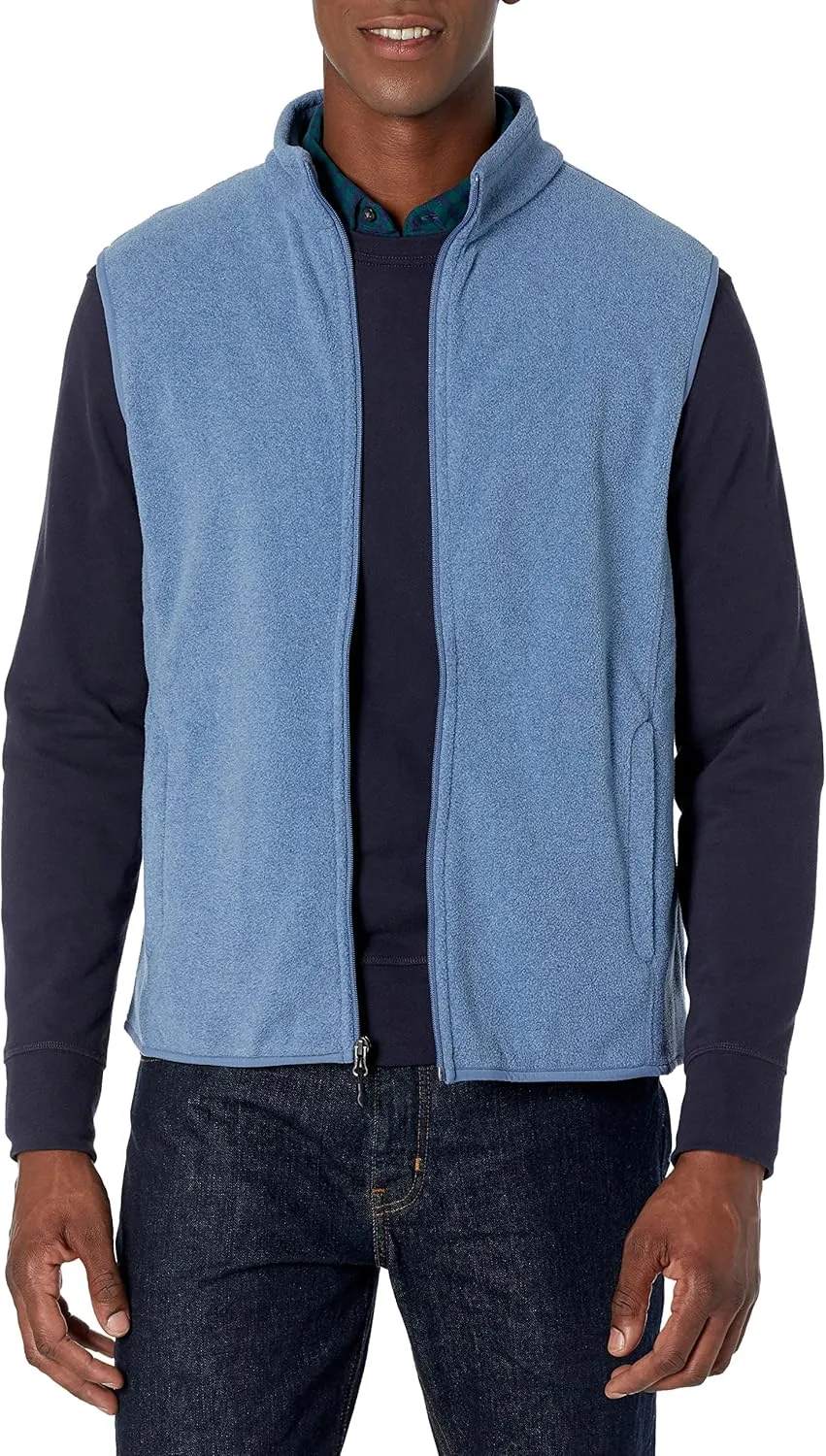 Amazon Essentials Men's Full-Zip Polar Fleece Vest (Available in Big & Tall)