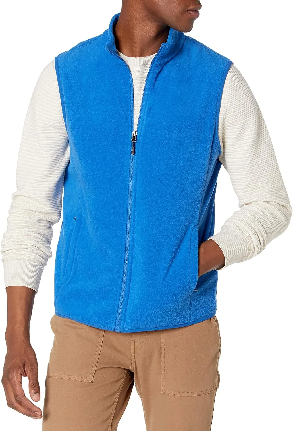 Amazon Essentials Men's Full-Zip Polar Fleece Vest (Available in Big & Tall)