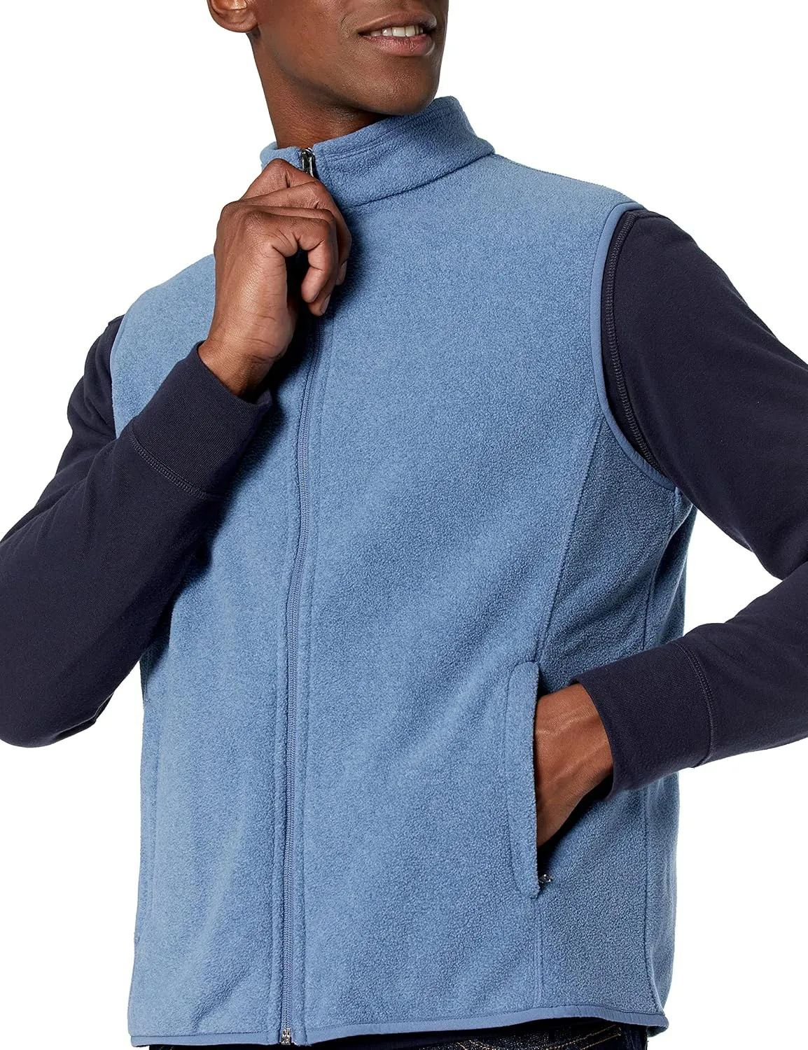 Amazon Essentials Men's Full-Zip Polar Fleece Vest (Available in Big & Tall)