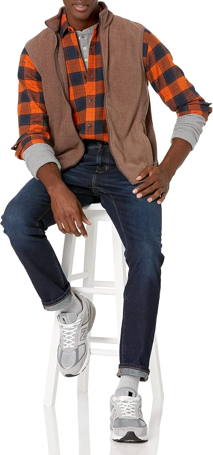 Amazon Essentials Men's Full-Zip Polar Fleece Vest (Available in Big & Tall)