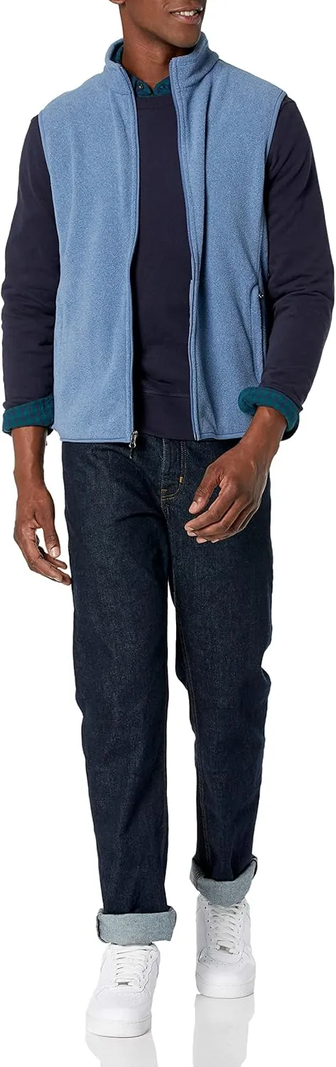 Amazon Essentials Men's Full-Zip Polar Fleece Vest (Available in Big & Tall)