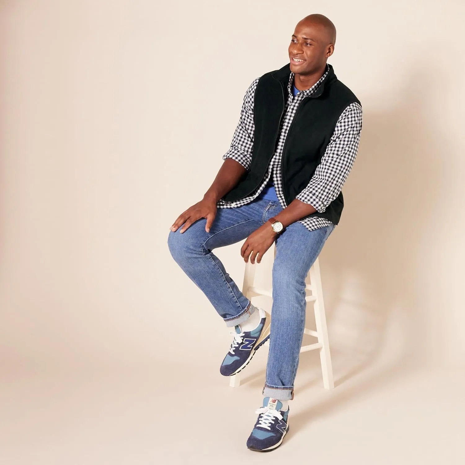 Amazon Essentials Men's Full-Zip Polar Fleece Vest (Available in Big & Tall)