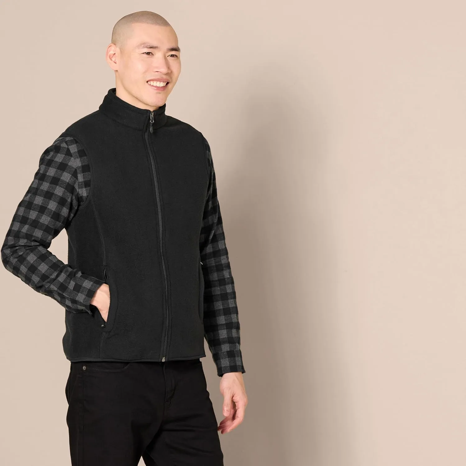 Amazon Essentials Men's Full-Zip Polar Fleece Vest (Available in Big & Tall)