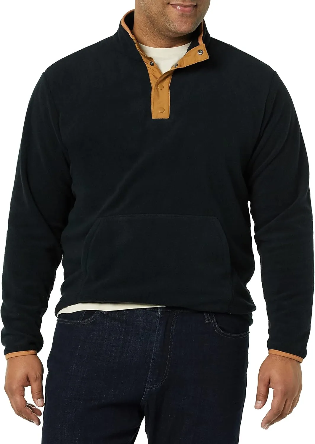 Amazon Essentials Men's Snap-Front Pullover Polar Fleece Jacket