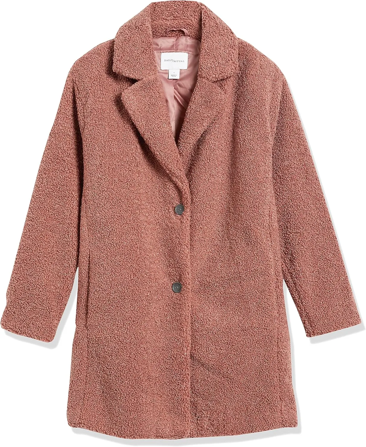 Amazon Essentials Women's Teddy Bear Fleece Oversized-Fit Lapel Jacket (Previously Daily Ritual)