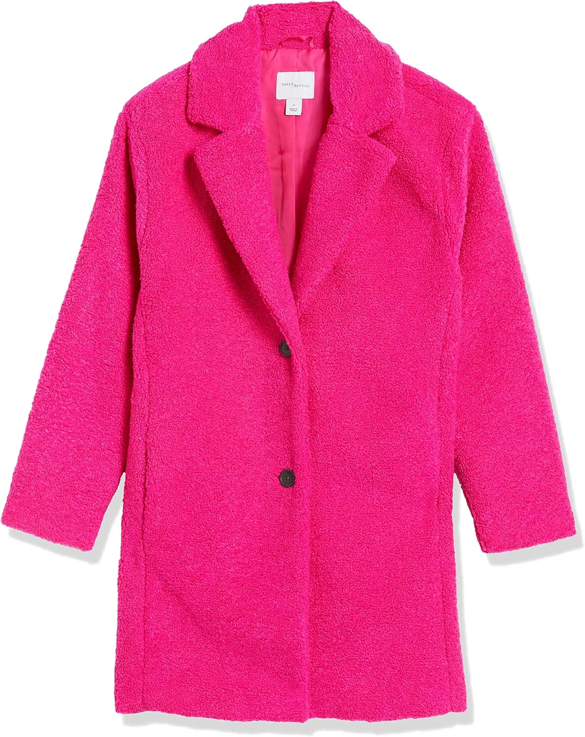 Amazon Essentials Women's Teddy Bear Fleece Oversized-Fit Lapel Jacket (Previously Daily Ritual)