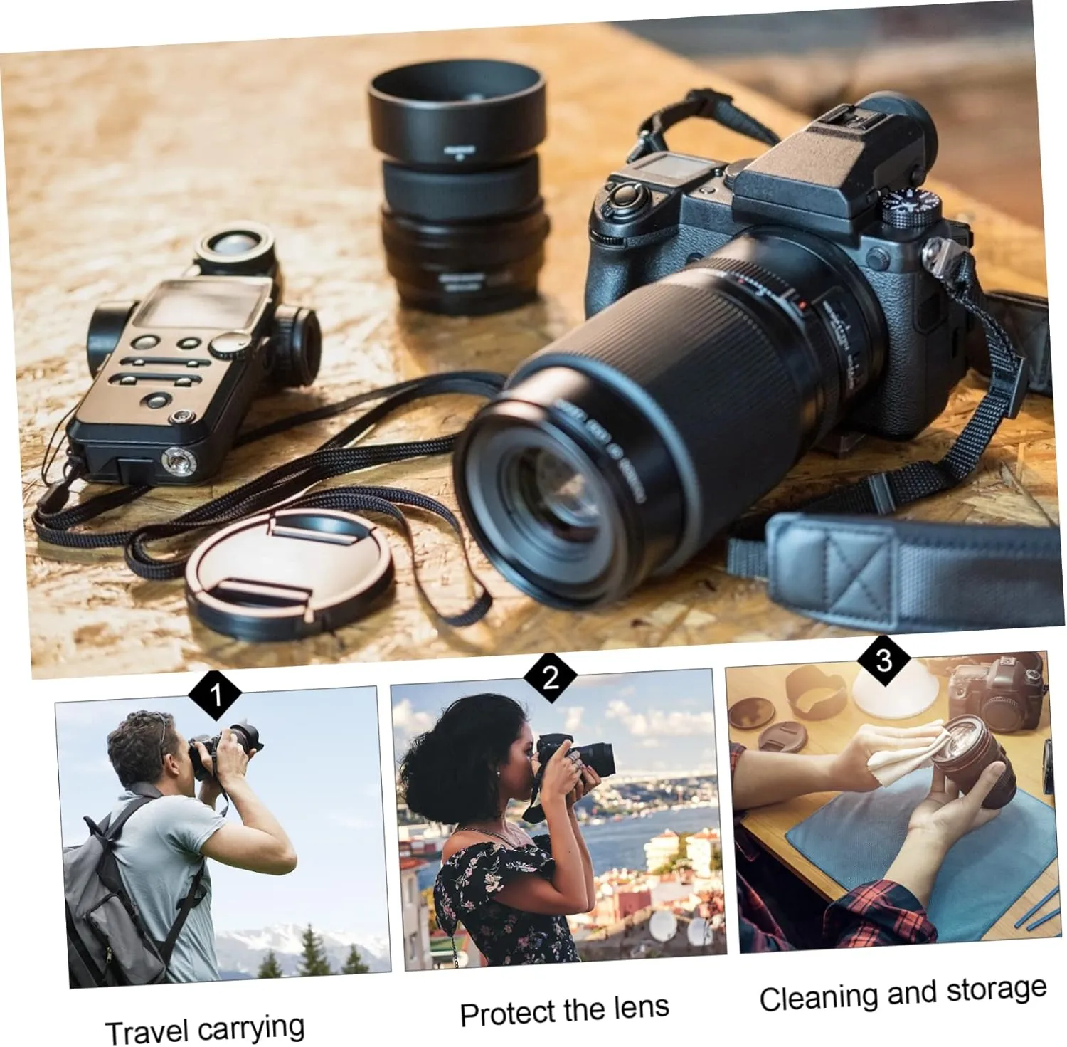 Angoily Neoprene Lens Pouch Bag for Dslr Drawstring Pouches Easy Lens Change Soft Material