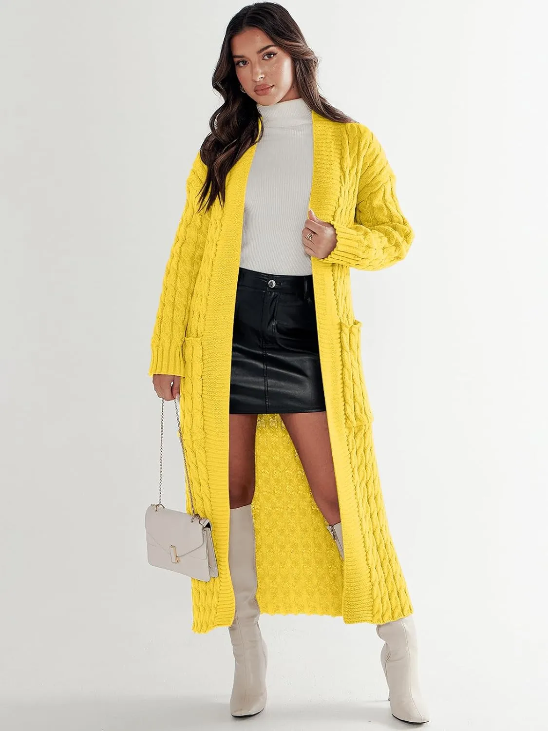 ANRABESS Womens Long Cardigan Sweater 2025 Oversized Coat Long Sleeve Open Front Knit Maxi Outwear Fall Trendy Jacket Clothes