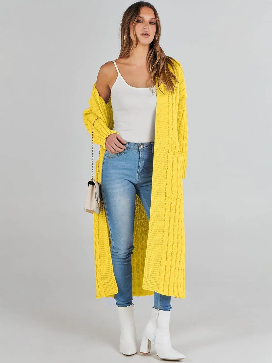 ANRABESS Womens Long Cardigan Sweater 2025 Oversized Coat Long Sleeve Open Front Knit Maxi Outwear Fall Trendy Jacket Clothes