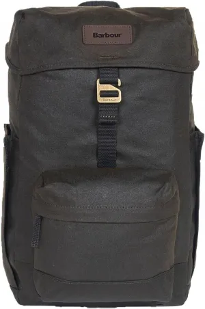 Barbour Men's Essential Wax Backpack, Olive, Brown, One Size