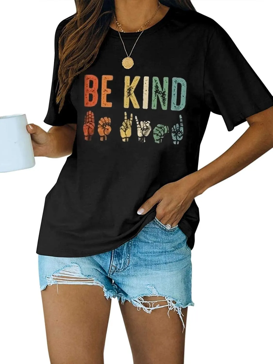 Blooming Jelly Womens Be Kind Shirt Short Sleeve Graphic Tees Loose Fit Tshirts Cute Casual Summer Tops Funny Teacher Outfits