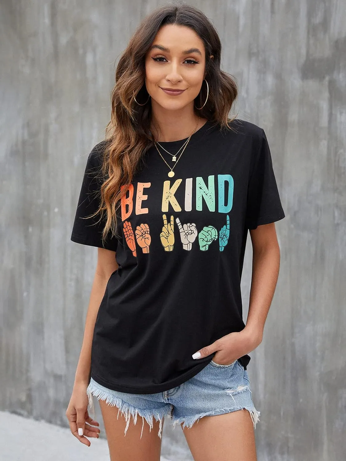 Blooming Jelly Womens Be Kind Shirt Short Sleeve Graphic Tees Loose Fit Tshirts Cute Casual Summer Tops Funny Teacher Outfits