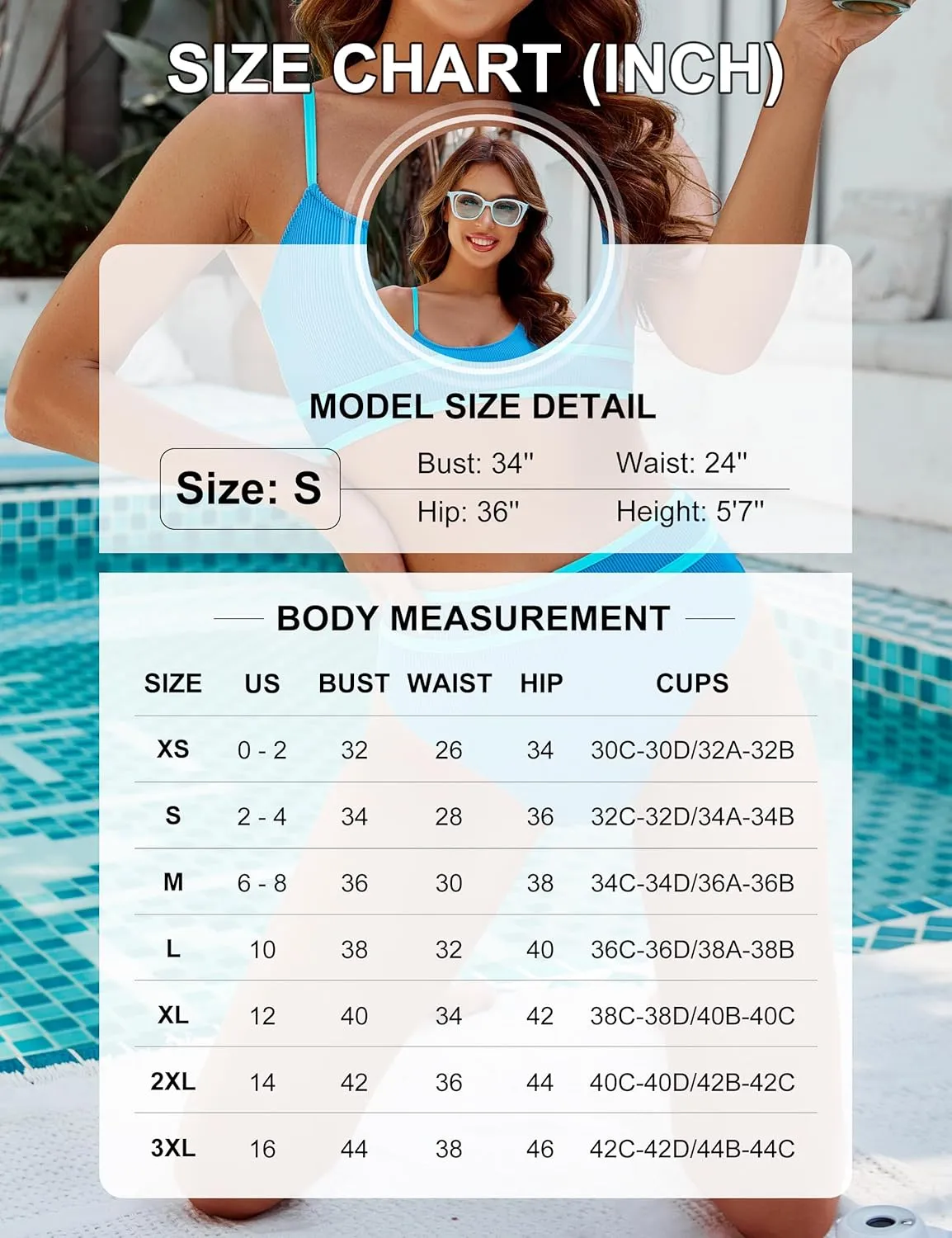 BMJL Womens High Waisted Bikini Sets Tummy Control Swimsuits Two Piece Sporty Color Block Bathing Suit Beach Wear