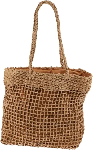 Bucket Pouch Woven Handbag for Women Stylish Shoulder Pouch Large Capacity Shopping Bag Practical Purse