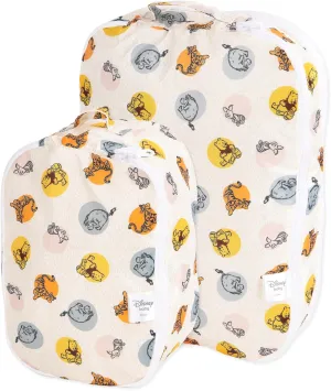 Bumkins Disney Packing Cubes for Travel Bag, Organize Luggage with Compression Bags, Essential Traveling Accessories, Pack Carry On Suitcase for Clothes or Toiletries, Set of 2 Sizes, Winnie the Pooh