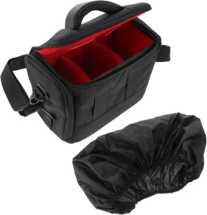 Camera Bag for DSLR Shockproof Padded Lens Case with Multiple Pockets Durable Accessory for Photographers Includes Rain Cover for Added Protection