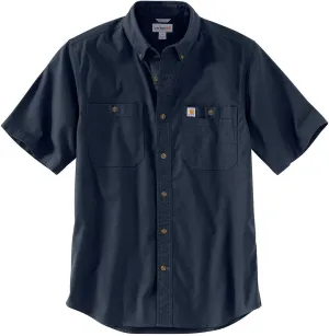 Carhartt mens Rugged Flex Rigby Short Sleeve (Big & Tall) Work Utility Button Down Shirt, Navy, X-Large Big Tall US