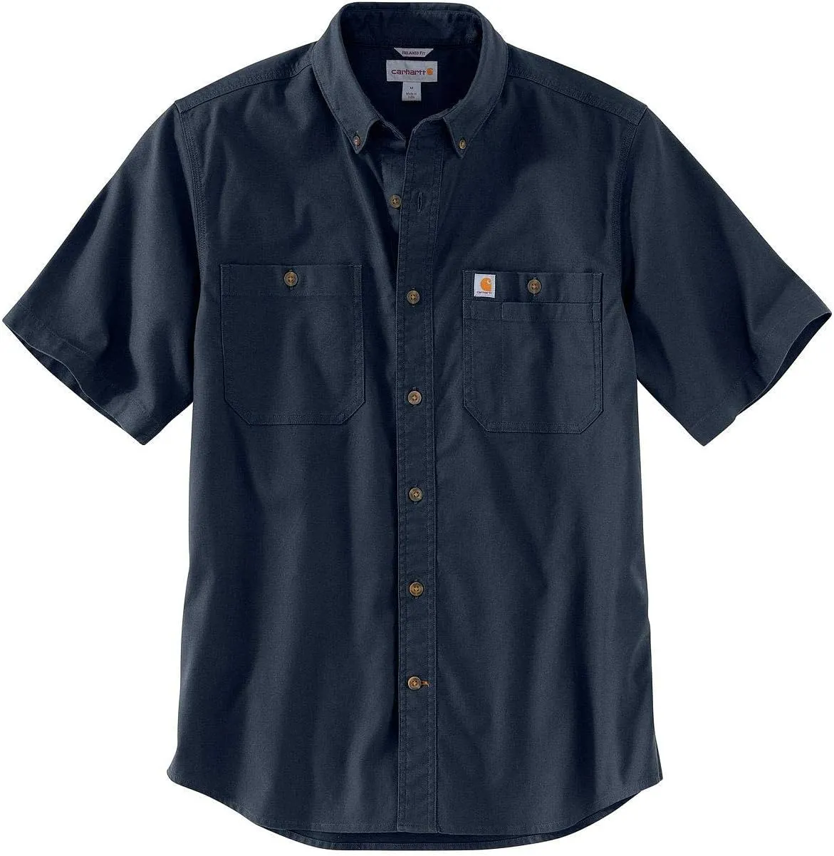 Carhartt mens Rugged Flex Rigby Short Sleeve (Big & Tall) Work Utility Button Down Shirt, Navy, X-Large Big Tall US