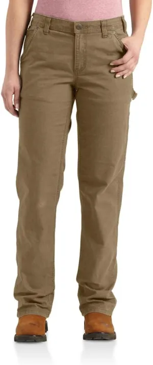 Carhartt Women's Rugged Flex Loose Fit Canvas Work Pant, Yukon, 16 Short