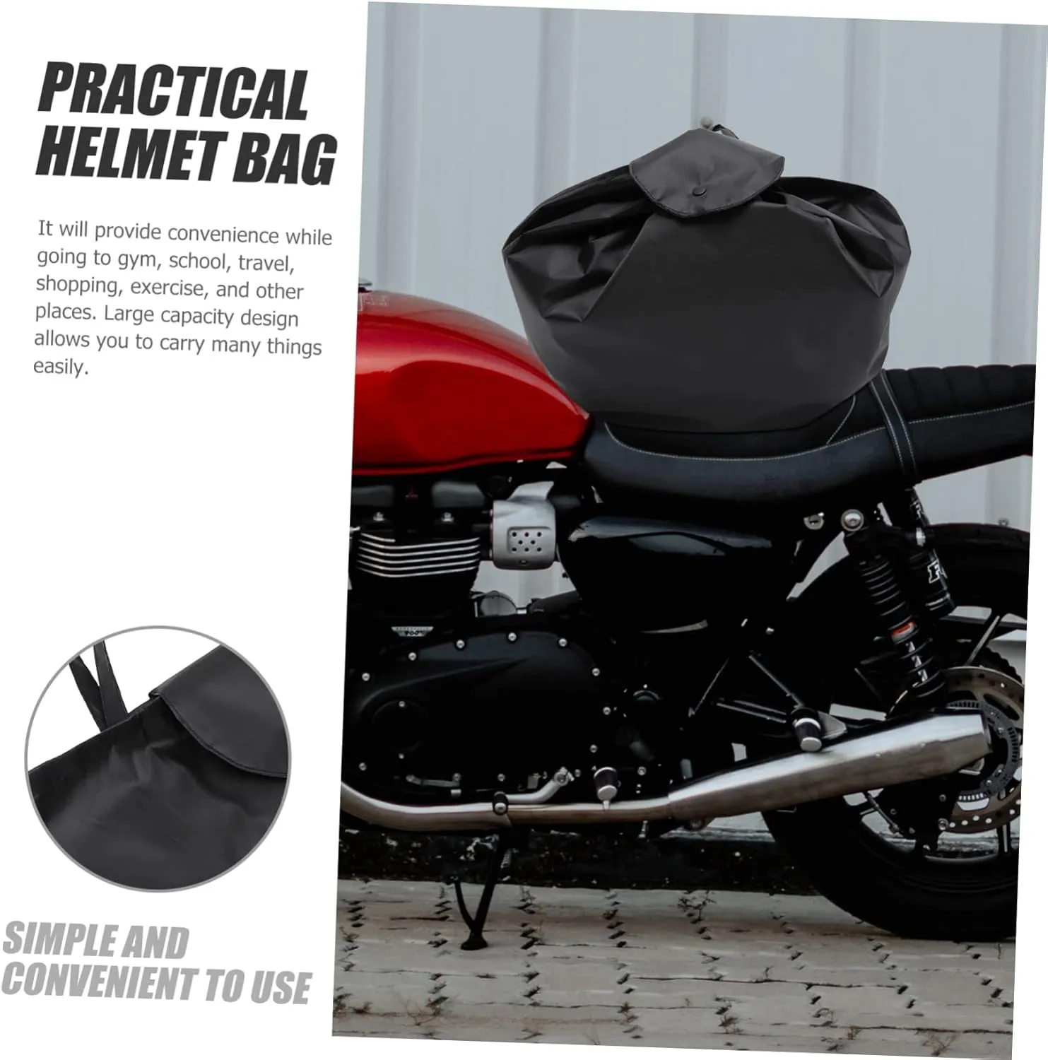 Ciieeo Lightweight Motorcycle Bag Practical Safety Container Multipurpose Sundries Storage Pouch for Gym Home School Outdoor Use