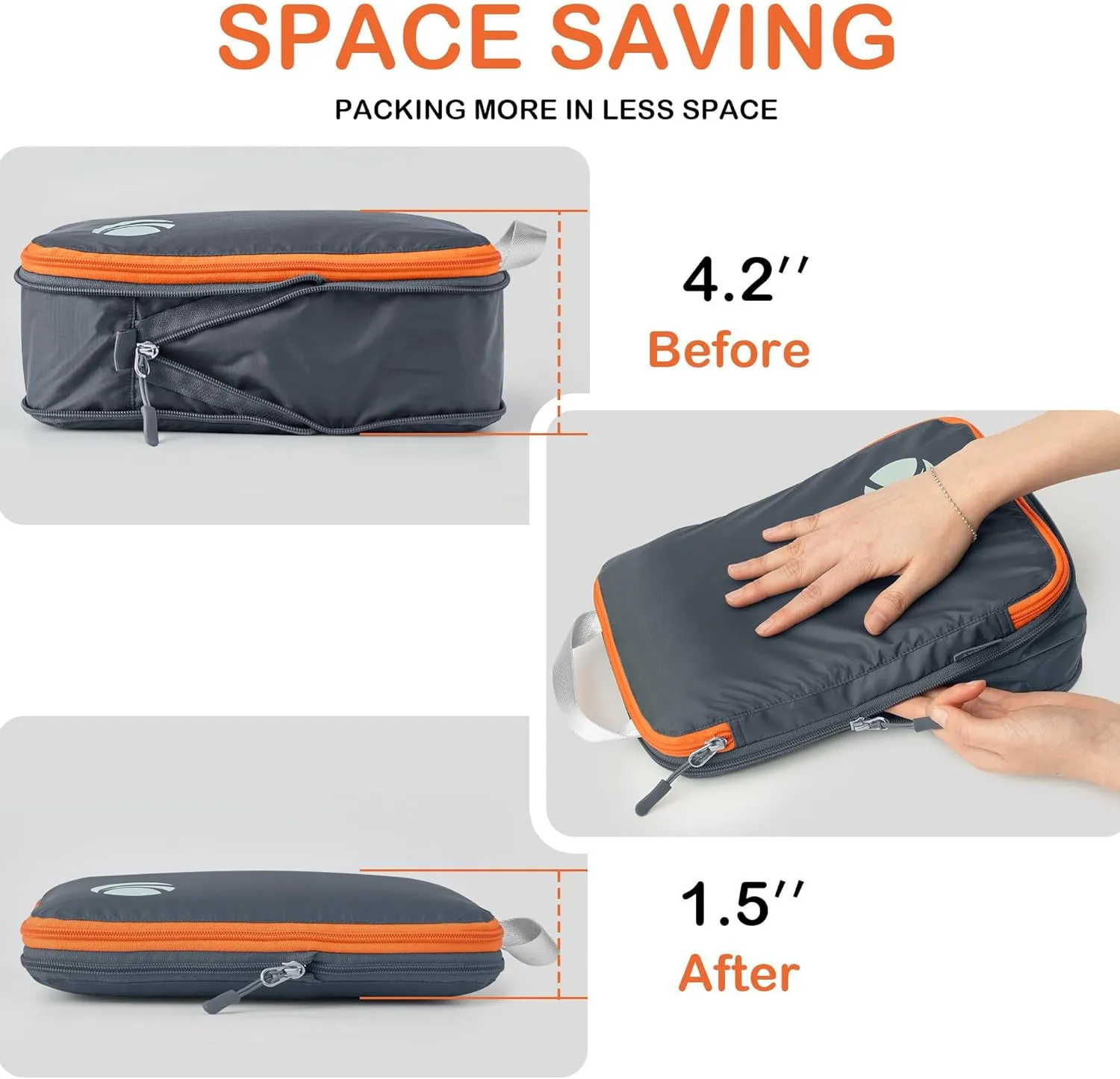 Cipway Compression Packing Cubes, Lightweight Travel Luggage Organizers with Shoe Bag, Toiletry Bag & Laundry Bag, Travel Essentials for Carry on Suitcase (8 Piece,Gray)