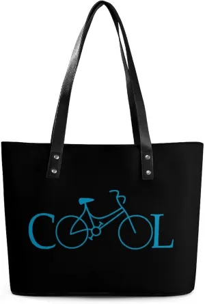 Cool Bicycle Fashion Women's Handbags Tote Bag Shoulder Purse Top Handle with Pocket