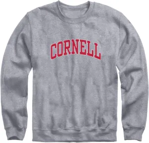 Crewneck Sweatshirt, Unisex, Essential Logo, Premium Grey Heavyweight Cotton Blend Fleece