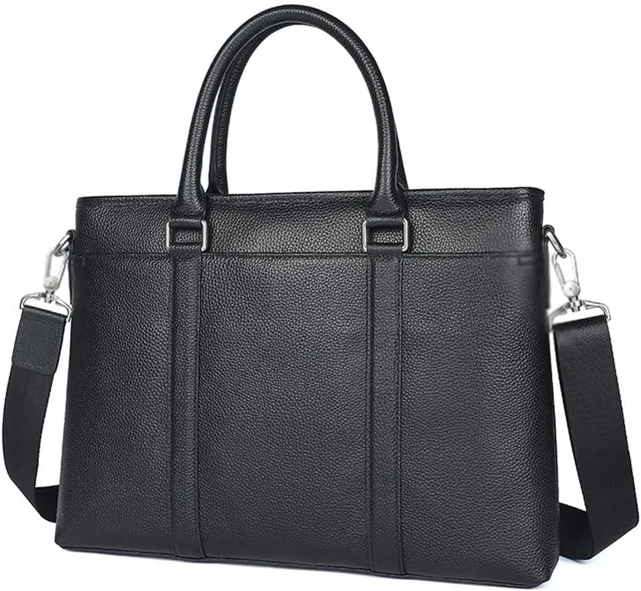 CSCDD Men's Leather Briefcase, Handbag, Fashionable Computer Bag, Trendy Business Handbag, Men's Bag