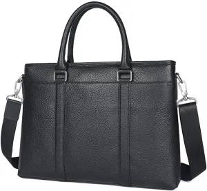 CSCDD Men's Leather Briefcase, Handbag, Fashionable Computer Bag, Trendy Business Handbag, Men's Bag