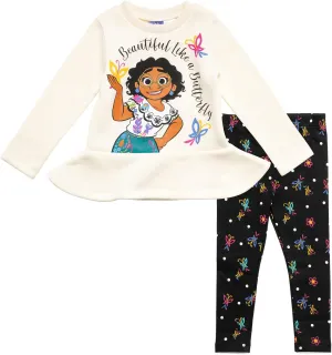 Disney Encanto Mirabel Luisa Isabela Girls Pullover Fleece Sweatshirt and Leggings Outfit Set Toddler to Little Kid