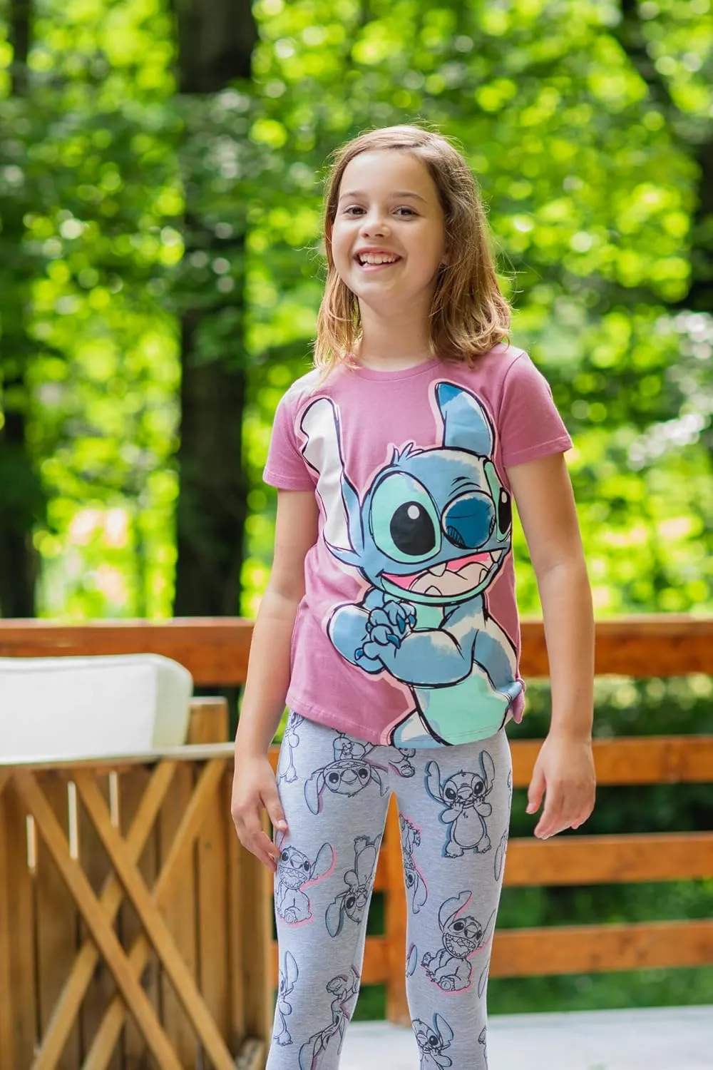Disney Lilo & Stitch Girls T-Shirt and Leggings Outfit Set Little Kid to Big Kid Sizes (4-14-16)