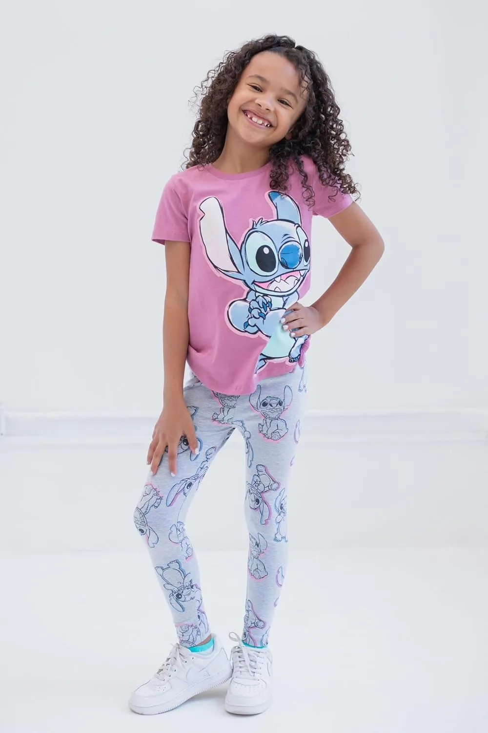 Disney Lilo & Stitch Girls T-Shirt and Leggings Outfit Set Little Kid to Big Kid Sizes (4-14-16)
