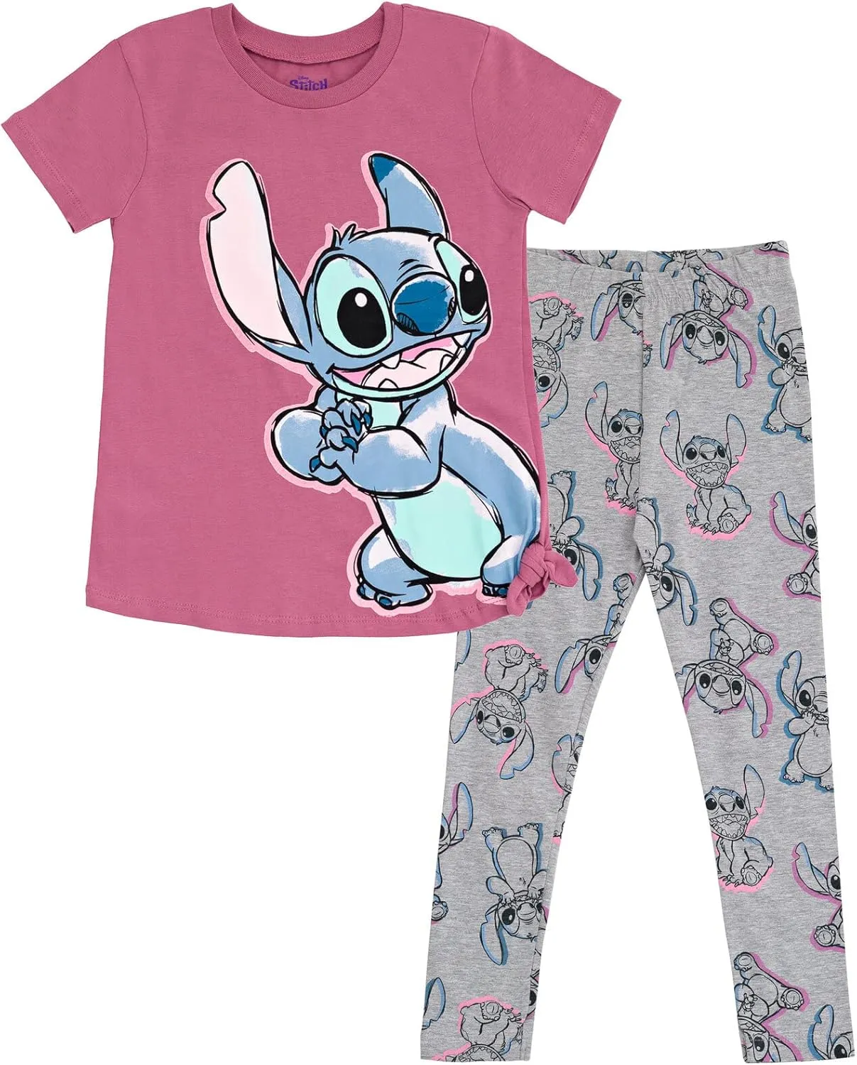 Disney Lilo & Stitch Girls T-Shirt and Leggings Outfit Set Little Kid to Big Kid Sizes (4-14-16)
