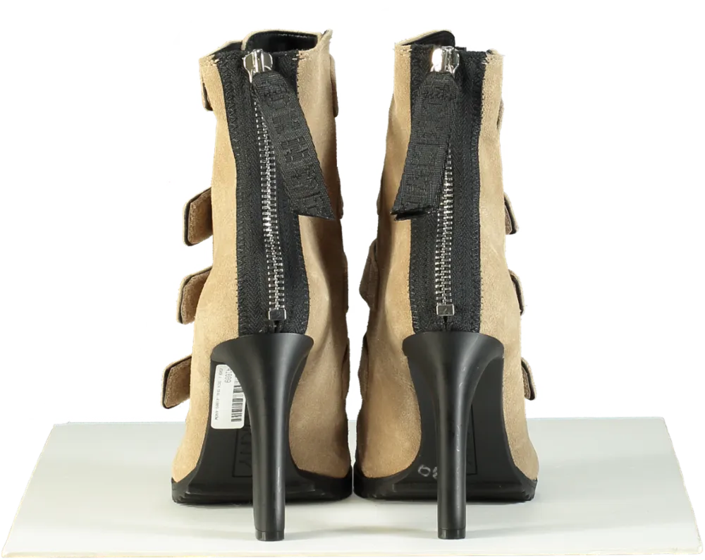DKNY Beige High Heel Suede Boots UK 6.5