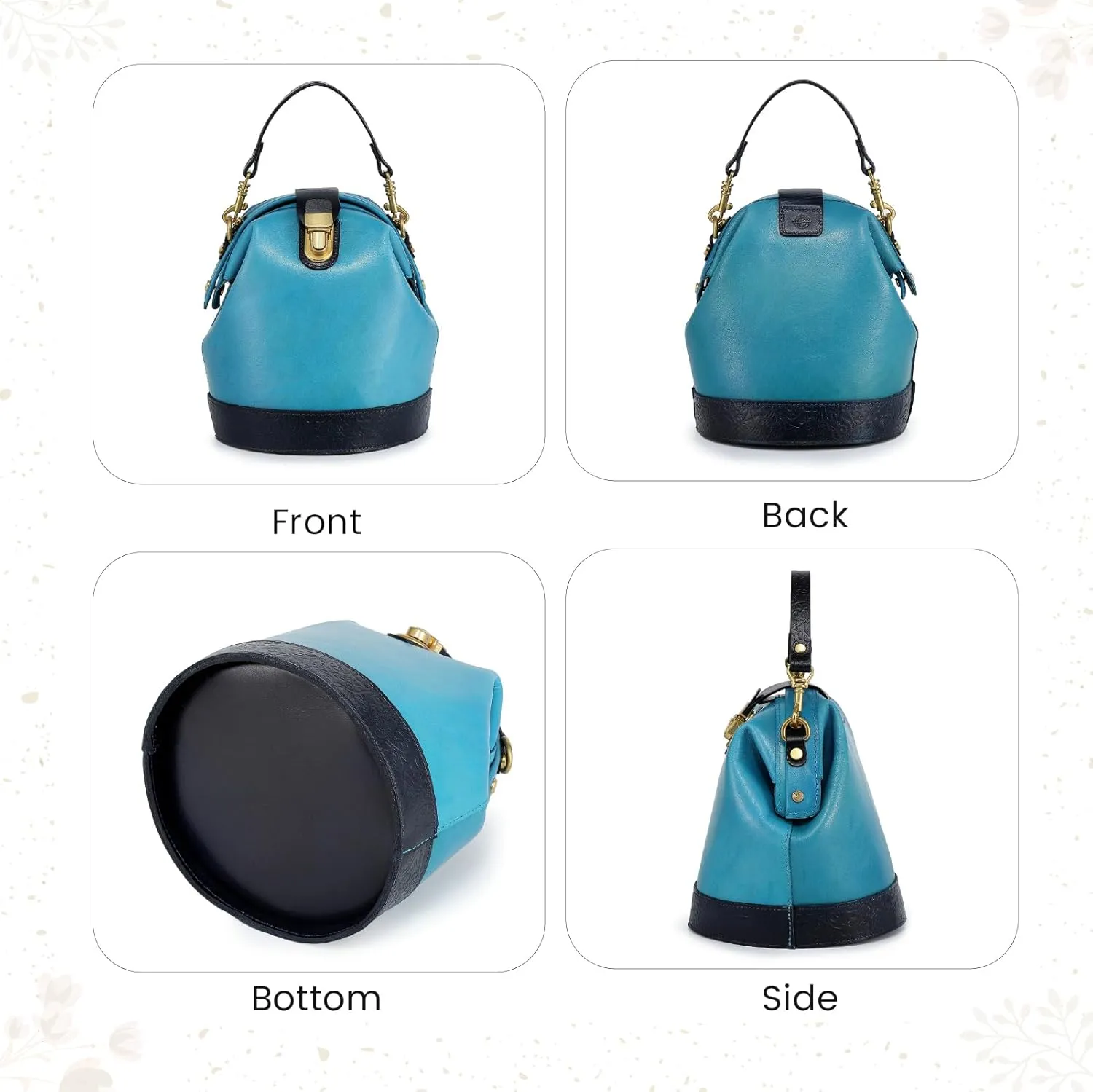Doctor Bucket Crossbody Handbag | Luxurious and Versatile Bag for Women | Genuine Cowhide Leather