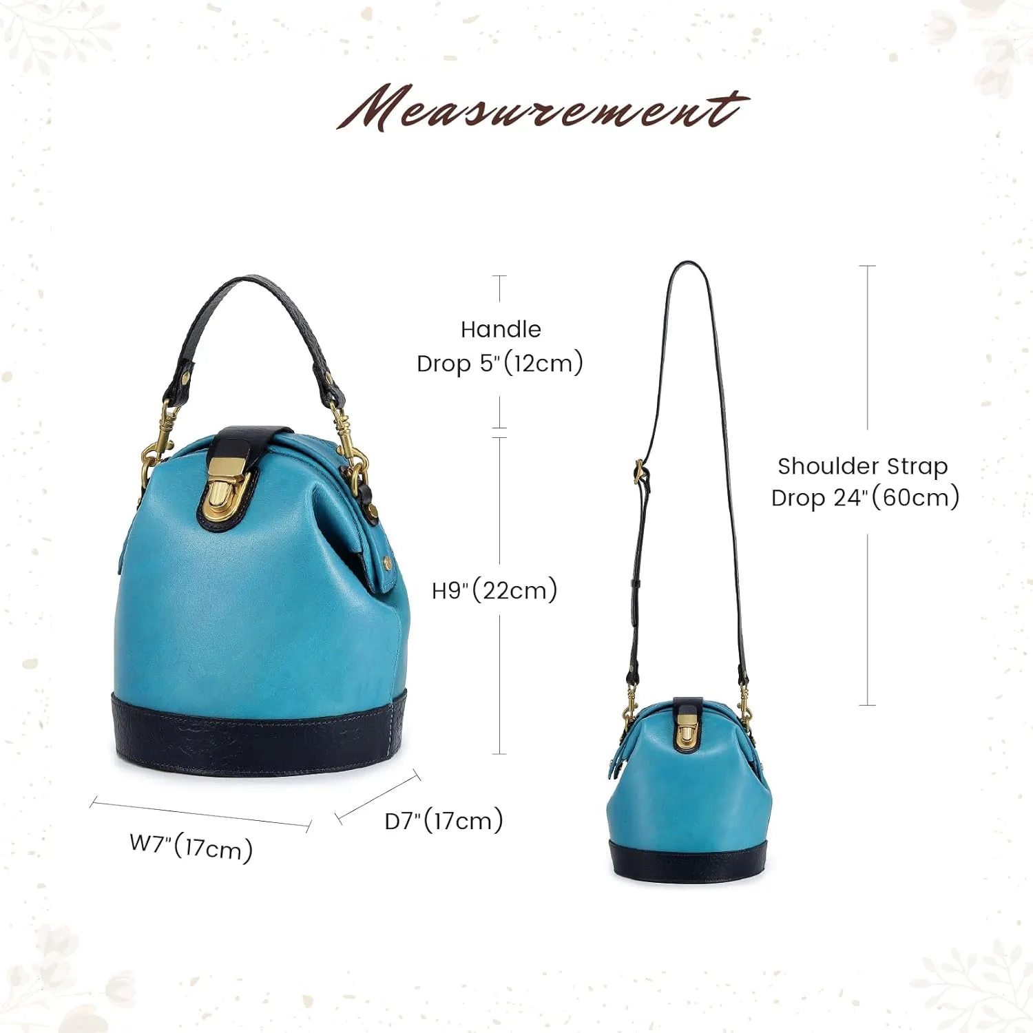 Doctor Bucket Crossbody Handbag | Luxurious and Versatile Bag for Women | Genuine Cowhide Leather
