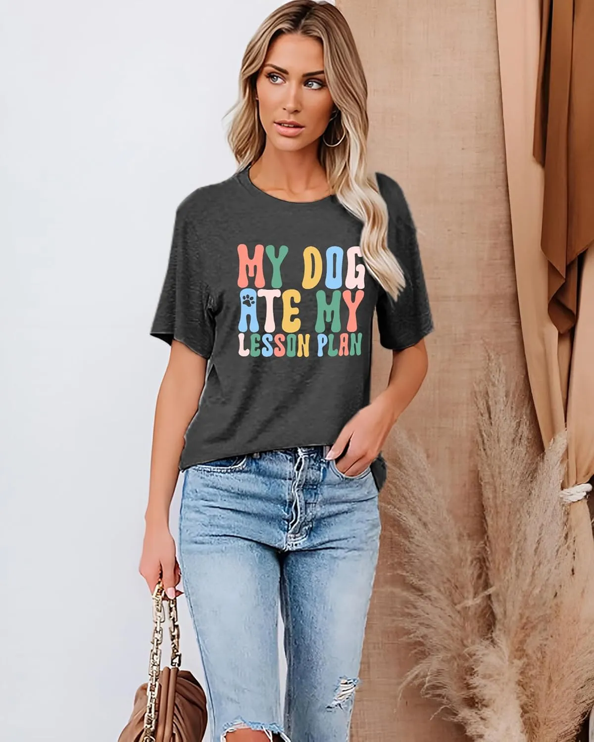 Dog Lover Shirts for Women - Cat Paw Graphic Tee Dog Mom Gifts Girls Heart Tops