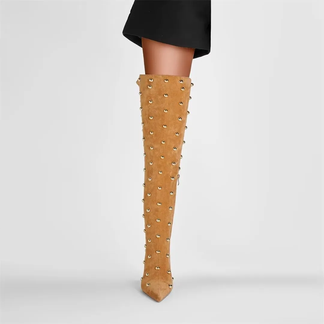 Elegant Crystal Pointed Toe Sky-High Heel Boots
