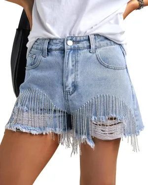 EMMIOL Womens Jean Shorts Summer Baggy Jorts Mid-Low Rise Ripped Denim Short Hot Pants 2025 Trendy